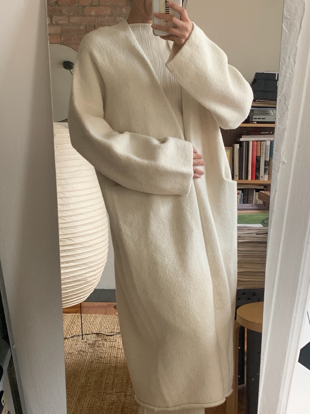 Lauren Manoogian Long Open Cardigan White